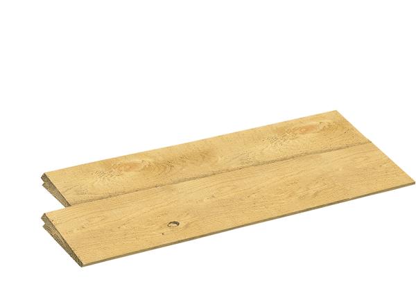 Vuren Zweeds rabat, 1 zijde geschaafd, 1 zijde fijnbezaagd Groen geïmpregneerd - 2,1 x 14,5 x 300 c - Afbeelding 1